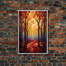 Abstract Wall Art, Forest Print, Fall Wall Art, Canvas Print, Wall Art, Vertical Print, Nature Print, College Dorm Decor, Living Room Prints