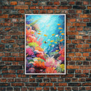 Nautical Nursery Art, Under The Sea, Coral Wall Art, Canvas Print, Wall Art, Vertical Art, Teacher Gift, Home Art, Ocean Nursery Art