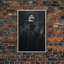 Macabre Decor, Framed Canvas Print, Halloween Wall Art, The Haunted Opera Singer, Dark Academia, Gothic Halloween Decor