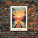 Congaree National Park Travel Poster Print, Canvas Print Wall Art, South Carolina Travel Art, Midcentury Modern Travel Decor