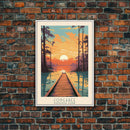 Congaree National Park South Carolina Travel Art, National Park Print, Minimalist Travel Art, Midcentury Modern Style Landscape Painting