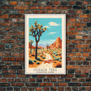 Joshua Tree National Park, California Travel Art, National Park Print, Minimalist Travel Art, Midcentury Modern Retro Style Landscape