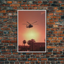 Helicopter, Chopper, Aviation Art, Helicopter Gifts, Canvas Print, Wall Hanging, Portrait Art, House Wall Art, Family Room Art, RV Decor