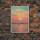 Ocean Wall Art, Sunset, Coastal Wall Art, Canvas Print, Wall Hanging, Portrait Art, Housewarming Gift, Family Home Decor, Living Room Prints
