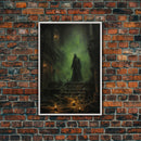 Dark Fantasy Art, Fantasy Artwork, Canvas Print, Wall Hanging, Portrait Art, Halloween Wall Decor, Horror Home Decor, Spooky Room Decor