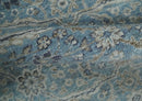2x4 Aqua Blue and Beige Hand Knotted Traditional Vintage Wool Rug