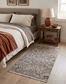 2x4 Gray and Brown Wool Hand Knotted traditional Vintage Antique Rug