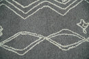 2x4 Gray and White Tribal Hand Tufted Textured Loop Area Rug