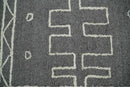 2x4 Gray and White Tribal Hand Tufted Textured Loop Area Rug