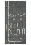 2x4 Gray and White Tribal Hand Tufted Textured Loop Area Rug