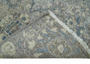 2x4 Gray, Beige and Blue Wool Hand Knotted traditional Vintage Antique Rug