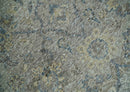 2x4 Gray, Beige and Blue Wool Hand Knotted traditional Vintage Antique Rug