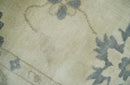 2x4 Hand Knotted Beige and Gray Traditional Oushak Wool Rug