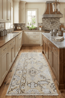 2x4 Hand Knotted Beige And silver Traditional Persian Oushak Wool Rug