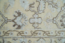 2x4 Hand Knotted Beige And silver Traditional Persian Oushak Wool Rug