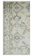 2x4 Hand Knotted Beige And silver Traditional Persian Oushak Wool Rug