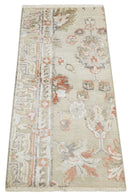 2x4 Hand Knotted Beige and Peach Traditional Persian Oushak Wool Rug