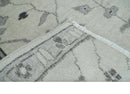 2x4 Hand Knotted Ivory and Silver Traditional Persian Oushak Wool Rug