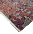 2x4 Hand Knotted Modern Abstract Rust And Purple Wool Rug