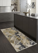 2x4 Hand Knotted Modern Olive And Charcoal Wool and Art Silk Rug