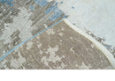 2x4 Modern Abstract Blue and Brown Hand Knotted Art Silk Rug