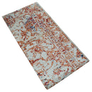 2x4 Modern Abstract Rust and Ivory Hand Loom Art Silk Rug