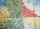 2x4 Modern Abstract Design Multicolor Wool and Silk Hand Knotted Rug