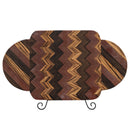 Cutting Board With Handle | Mixed Chevron Wood | Handcrafted