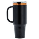 Sandhill Crane Stainless Steel Tumbler with Handle | 40 oz | Black & Rose Gold | RCK Creations & More