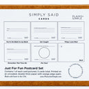 SALE | Simply Said Just For Fun Postcard Set | 5 Cards | Plains + Simple