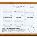 SALE | Simply Said From The Heart Postcard Set | 5 Cards | Plains + Simple