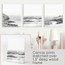 Coastal Black White Photography Set. Waves, Rocky Beach