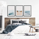 Modern Beach Set of 3 Posters. Sandy Beach, Waves, Surfers