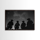 Cowboy Prints Framed Wall Art, Western Decor, Farmhouse Decor, Cowboy Photography, Gloss Metal Wall Art, Wood Framed Rustic Decor