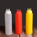 3-hole multi-color squeeze bottle condiment dispenser kitchen set
