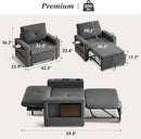 3 In 1 Sleeper Sofa Chair Bed With USB Ports