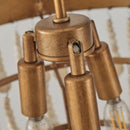 3-Light Bohemian Farmhouse White Wood Bead Drum Chandelier