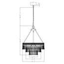 3-Light Bohemian Farmhouse White Wood Bead Drum Chandelier