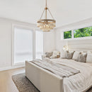 3-Light Bohemian Farmhouse White Wood Bead Drum Chandelier