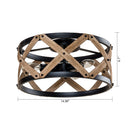 3-Light Industrial Drum Flush Mount Ceiling Light