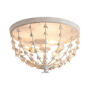 3-Light Industrial Iron Flush Mount Caged Light
