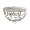 3-Light Industrial Iron Flush Mount Caged Light
