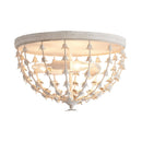 3-Light Industrial Iron Flush Mount Caged Light