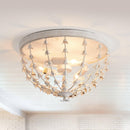 3-Light Industrial Iron Flush Mount Caged Light