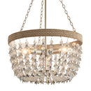 3-light Modern Crystal Chandelier with Hemp Rope