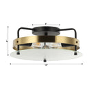 3-Light Modern Flush Mount Light with Glass