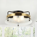 3-Light Modern Flush Mount Light with Glass