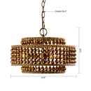 3-Light Rustic Golden LED Pendant Light