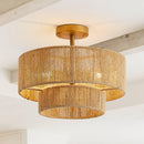 3-Light Traditional Farmhouse Wabi-Sabi Flush Mount Light