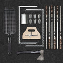 “Panther" Camping Accessories BBQ Skewers Set  in a Wooden Case, 18 items